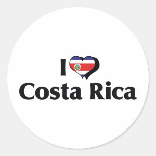 I Love Costa Rica Flag Classic Round Sticker