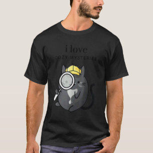 I Love Cosy Mysteries Tuxedo Cat Detective T-Shirt