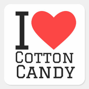 I love cotton candy  square sticker