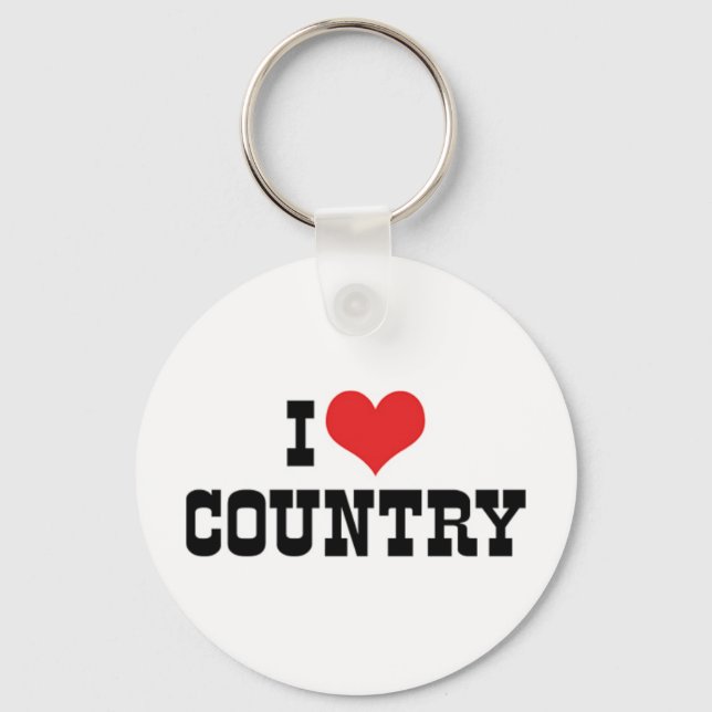 I Love Country Keychain (Front)