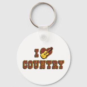 I Love Country Keychain