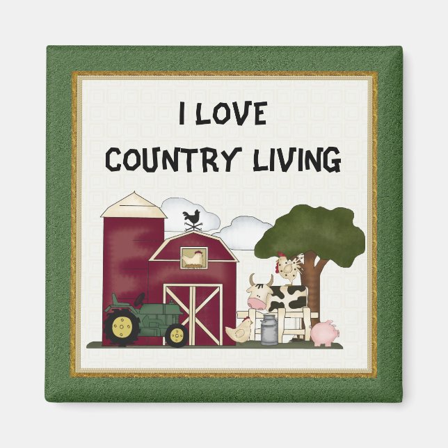 I Love Country Living magnet (Front)