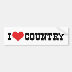 I Love Country Music Bumper Sticker
