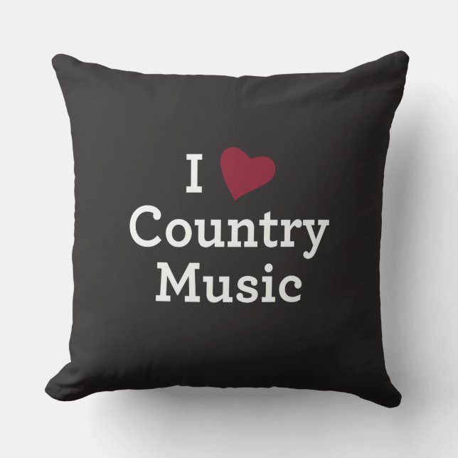 I Love Country Music Cushion (Front)