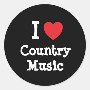 I love Country Music heart custom personalised Classic Round Sticker