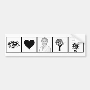 I love country music pictograph bumper sticker