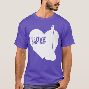 I Love Country Music Retro Vintage Guitar 1281 T-Shirt