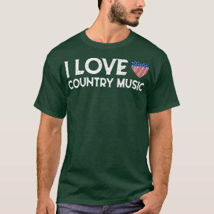 I Love Country Music Retro Vintage Guitar American T-Shirt