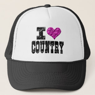 I Love Country Trucker Hat