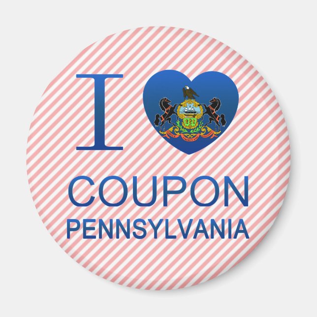 I Love Coupon, PA Magnet (Front)