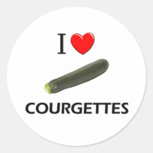 I Love Courgettes Classic Round Sticker
