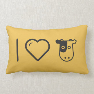 I Love Cow Heads Lumbar Cushion