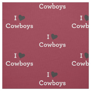 I Love Cowboys Fabric