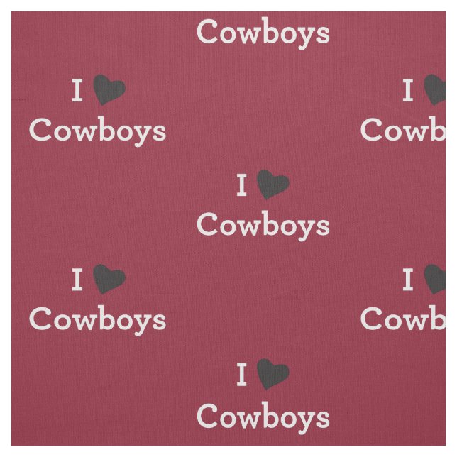 I Love Cowboys Fabric (Swatch)