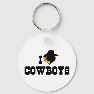I Love Cowboys Keychain