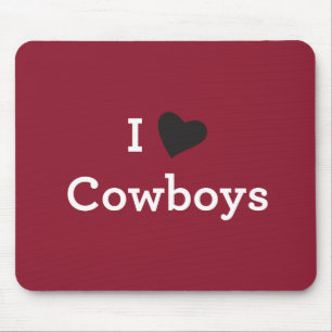 I Love Cowboys Mouse Pad