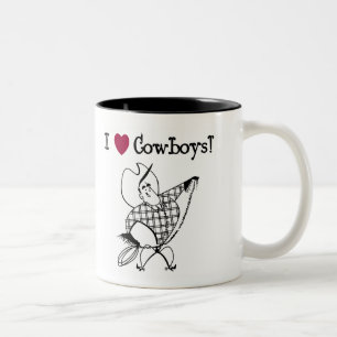 I Love Cowboys Two-Tone Coffee Mug