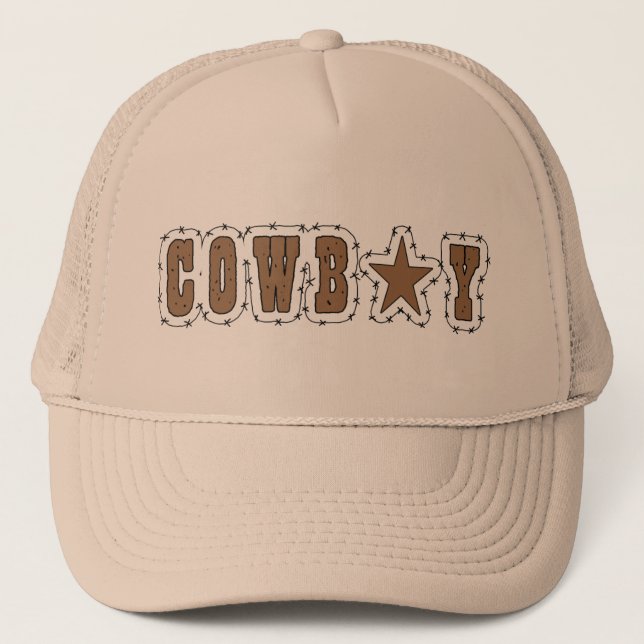 I Love Cowboys Western Trucker Hat (Front)