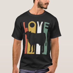 I Love Cows Distressed Vintage Cow Farm Farming T-Shirt