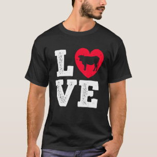I Love Cows Farm Farmer Retro & T-Shirt