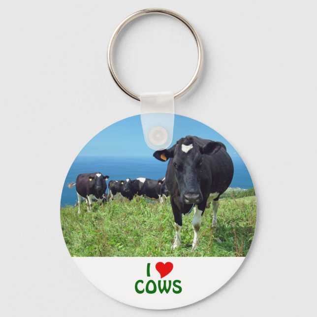 I Love Cows Key Ring (Front)