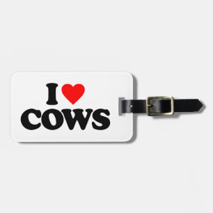 I LOVE COWS LUGGAGE TAG