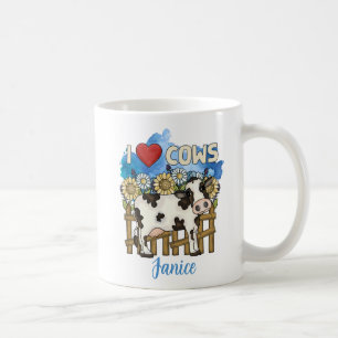 I Love Cows Personalised Farm Coffee Mug