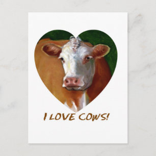 I LOVE COWS POSTCARD