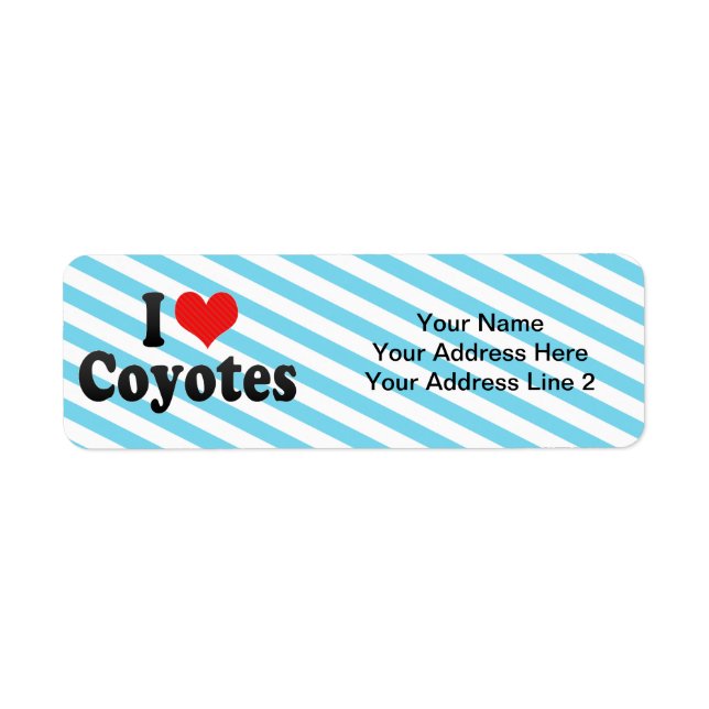 I Love Coyotes Return Address Label (Front)