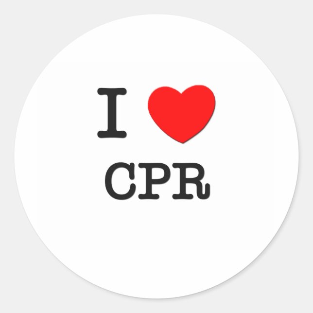 I Love Cpr Classic Round Sticker (Front)