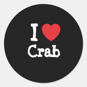I love Crab heart T-Shirt Classic Round Sticker