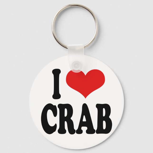 I Love Crab Key Ring (Front)