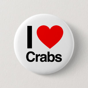 i love crabs 6 cm round badge