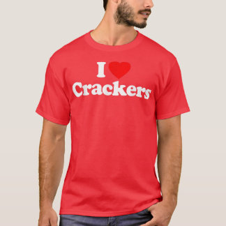 I Love Crackers Heart Funny T-Shirt
