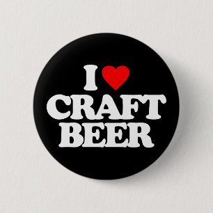 I LOVE CRAFT BEER 6 CM ROUND BADGE