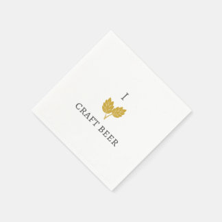 I Love Craft Beer cocktail napkin