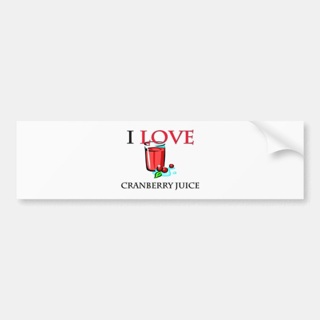 I Love Cranberry Juice Bumper Sticker (Front)