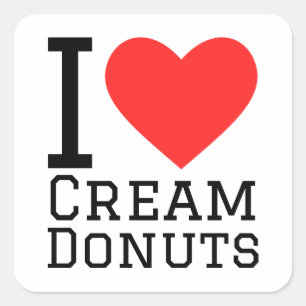 I love cream donuts  square sticker