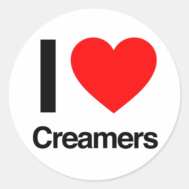 i love creamers classic round sticker (Front)