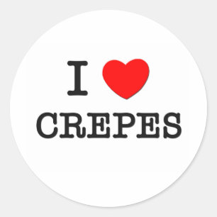 I Love Crepes Classic Round Sticker