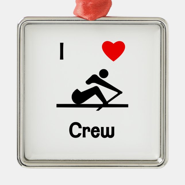 I Love Crew (2) Metal Tree Decoration (Front)