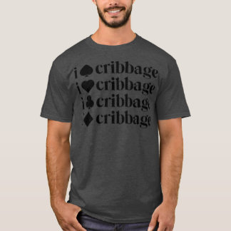 I Love Cribbage Shirt Women Card Game Player Mothe