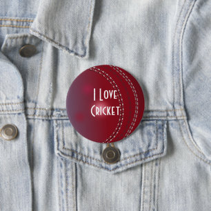 I Love Cricket 7.5 Cm Round Badge
