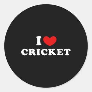 I Love Cricket Classic Round Sticker