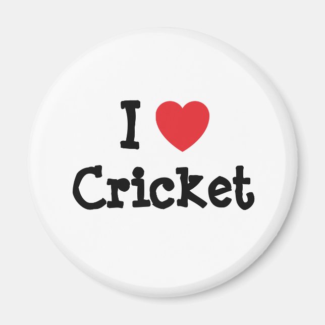 I love Cricket heart custom personalised Magnet (Front)