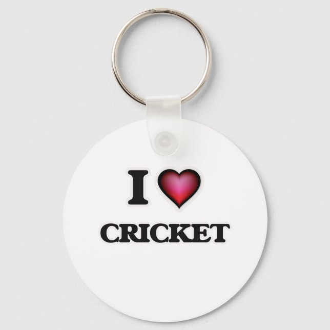 I Love Cricket Key Ring (Front)