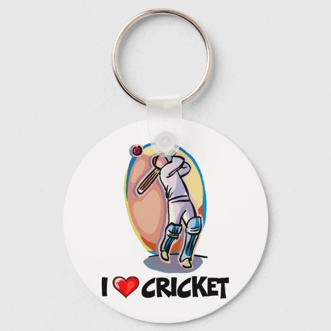 I Love Cricket Key Ring (Front)