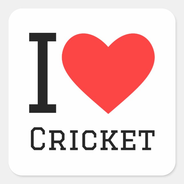 I love cricket square sticker (Front)