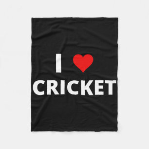 I Love Cricket (with A Red Heart) Fleece Blanket