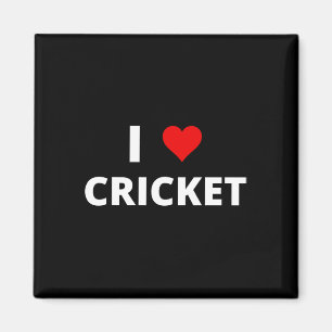 I Love Cricket (with A Red Heart) Magnet